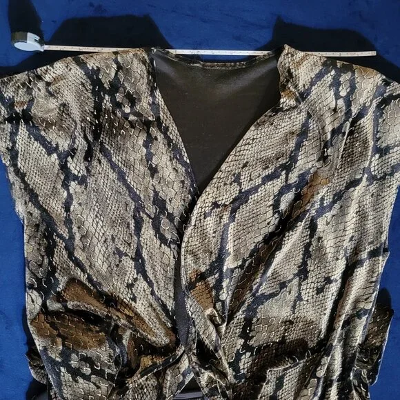 Snake Print Wrap Top - Picture 7 of 9